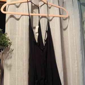 Black thin strapped tank top